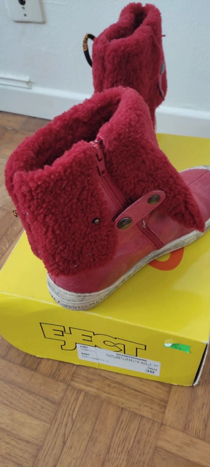 Bottines eject rouges bordeaux 38 - photo numéro 3