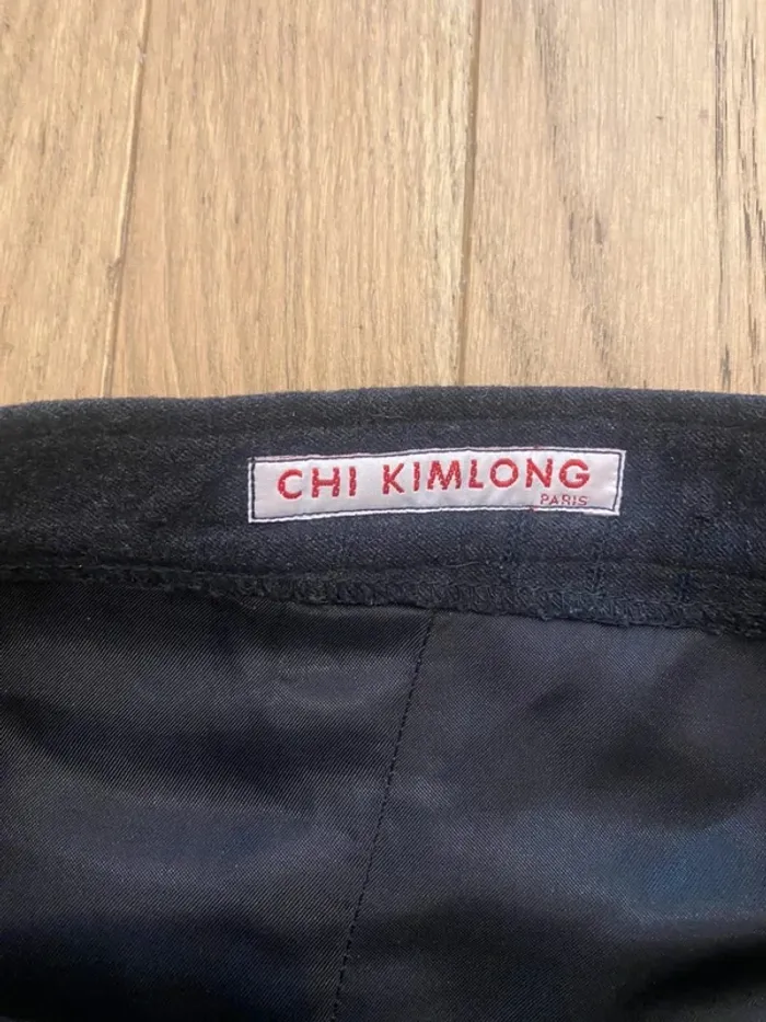 Mini jupe upcyclée grise Chi Kimlong taille 38 - photo numéro 4