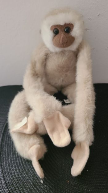 doudou singe câlin en velcro