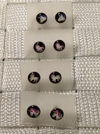 Lot de 4 paires de boucles d'oreilles Licornes