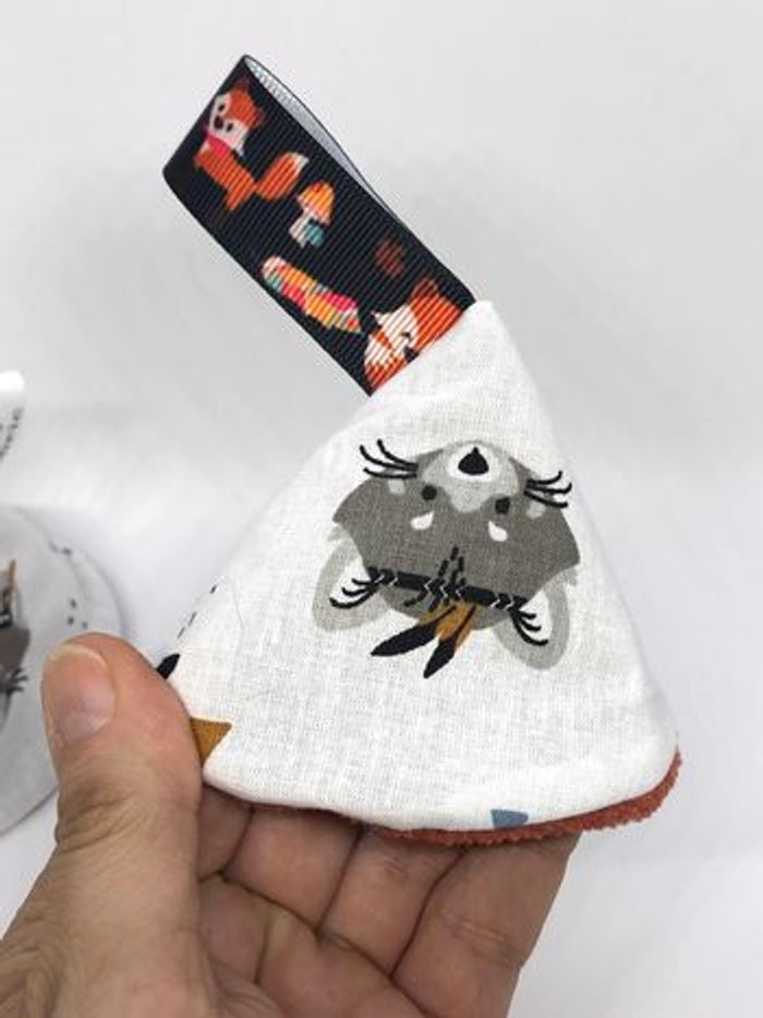 Tipi pipi pare pipi cônes garçon éponge BAMBOU et coton lavable zéro déchet lion renard tigre ours b - photo numéro 5