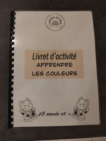 Livret d'activité les couleurs 18 mois et +