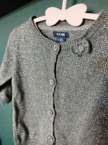 Gilet gris pailleté Kiabi - 3 mois