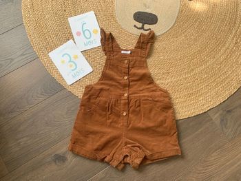 Combishort barboteuse velours marron Boutchou 36 mois 3 ans