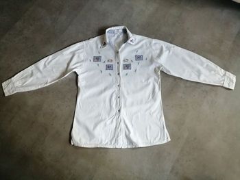 chemisier manches longues brodé blanc en coton Taille 2 Garance