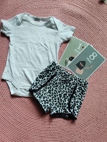 Ensemble été body et short bébé fille 18 mois