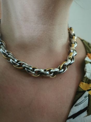 Collier de chaîne en métal triple tonique