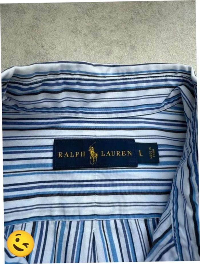 Chemise Ralph Lauren manches longues Taille L bleu Homme Men CHE129 - photo numéro 3