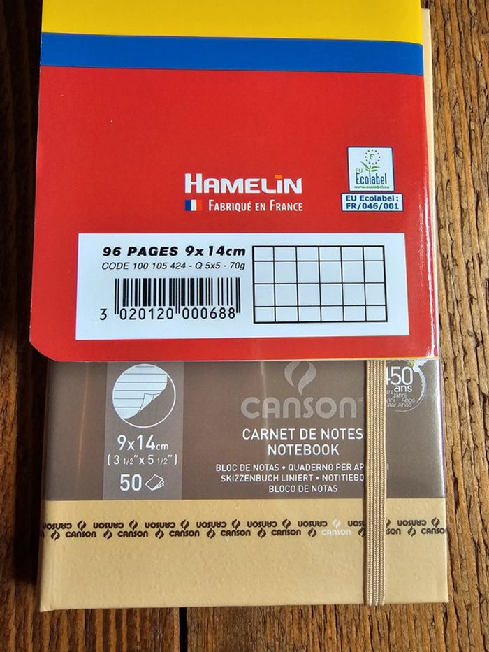 Lot de blocs notes et petit cahier Canson Hamelin 9 x 14 cm - photo numéro 2