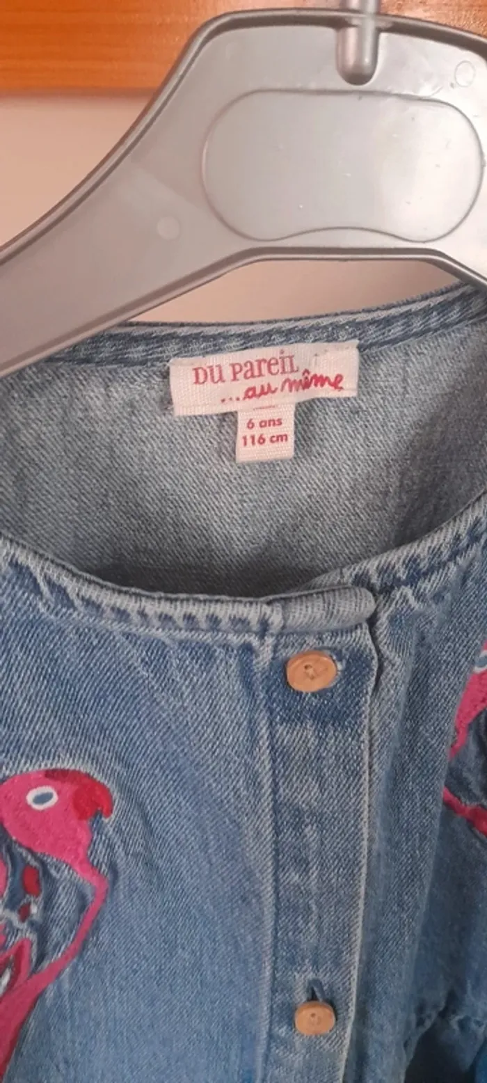 Robe jeans DPAM fille 6 ans oiseaux perroquet - photo numéro 3