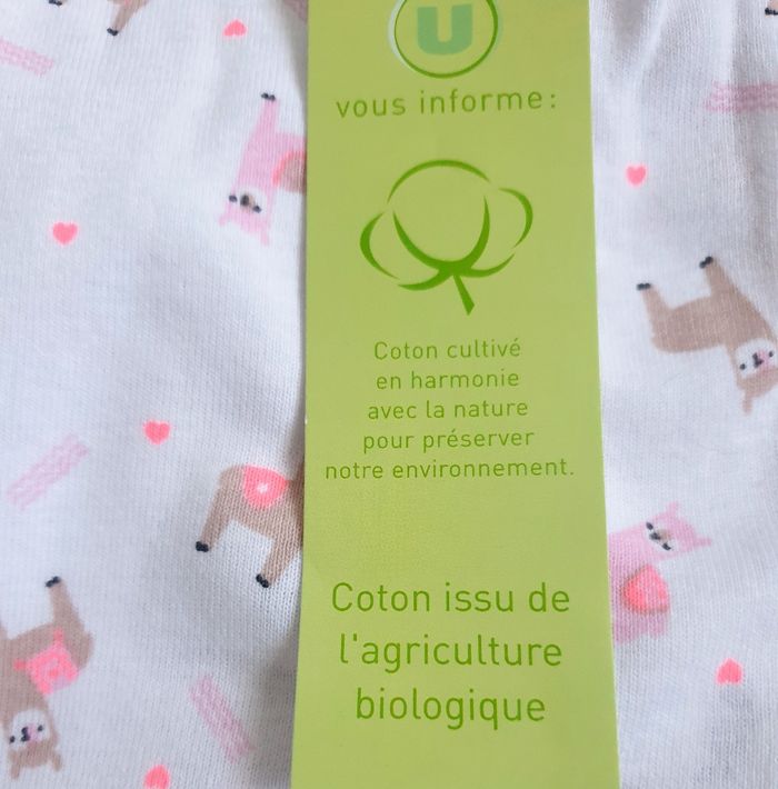 Lot 4 bodies manches longues bébé 12 mois coton bio - photo numéro 3