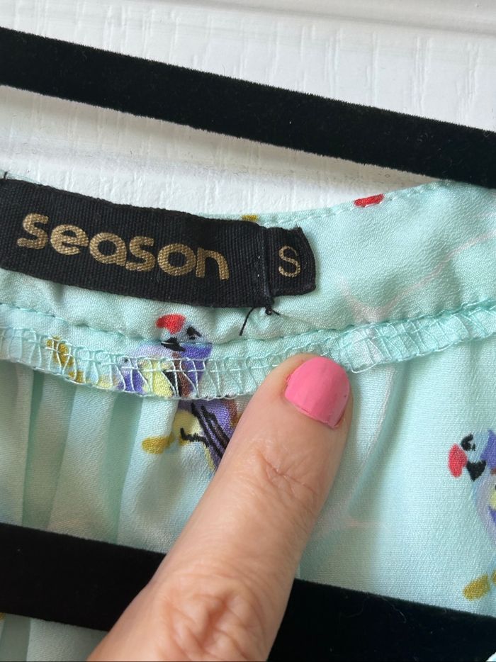 Blouse manches courtes, motifs  perroquets - photo numéro 5