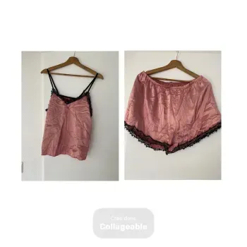 Ensemble pyjama en satin rose