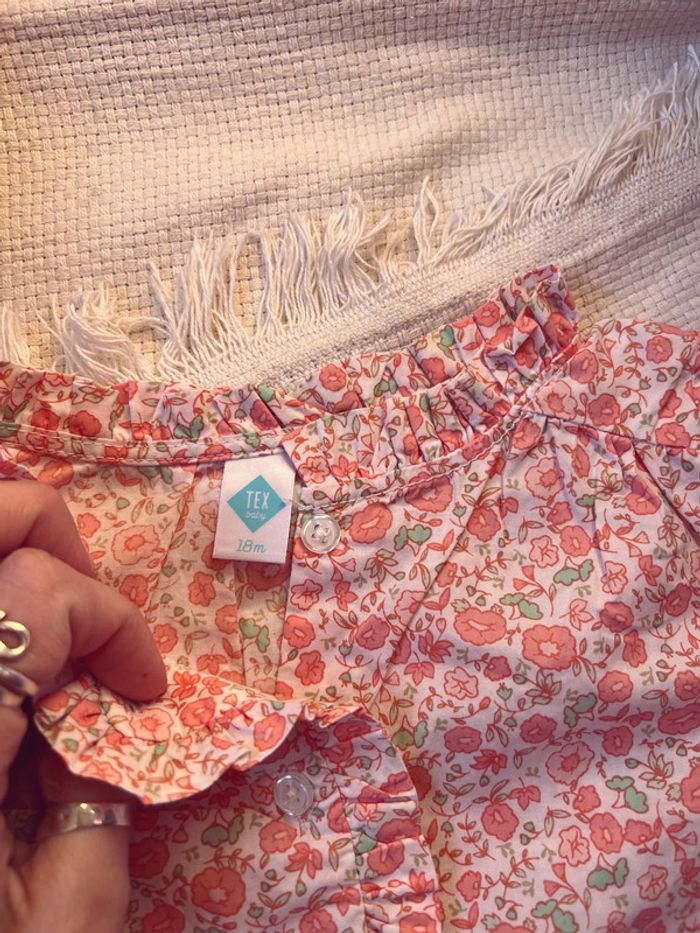 Ensemble blouse à fleur tex et legging 18 mois - photo numéro 4