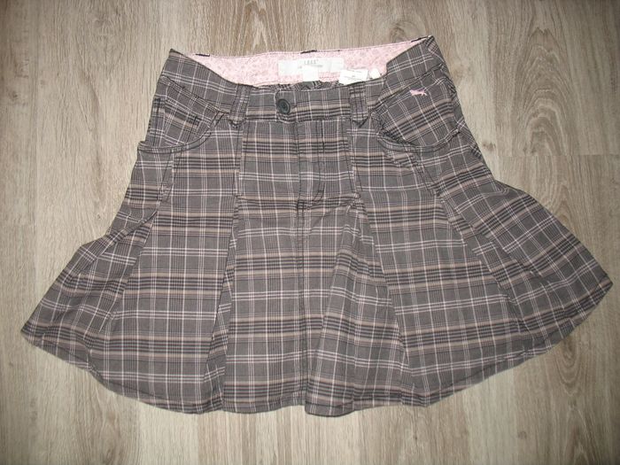 JUPE COURTE ÉCOSSAISE GRISE ET ROSE FILLE "H&M" - 16 ANS - n°01 - photo numéro 3