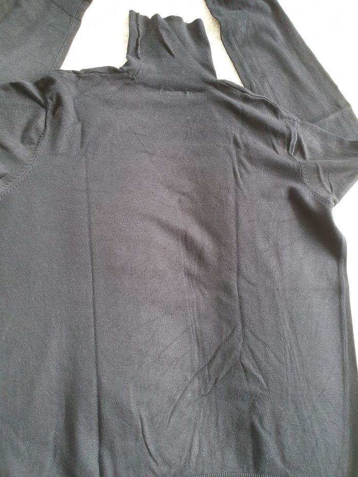 Pull col roulé homme bleu marine L - photo numéro 7