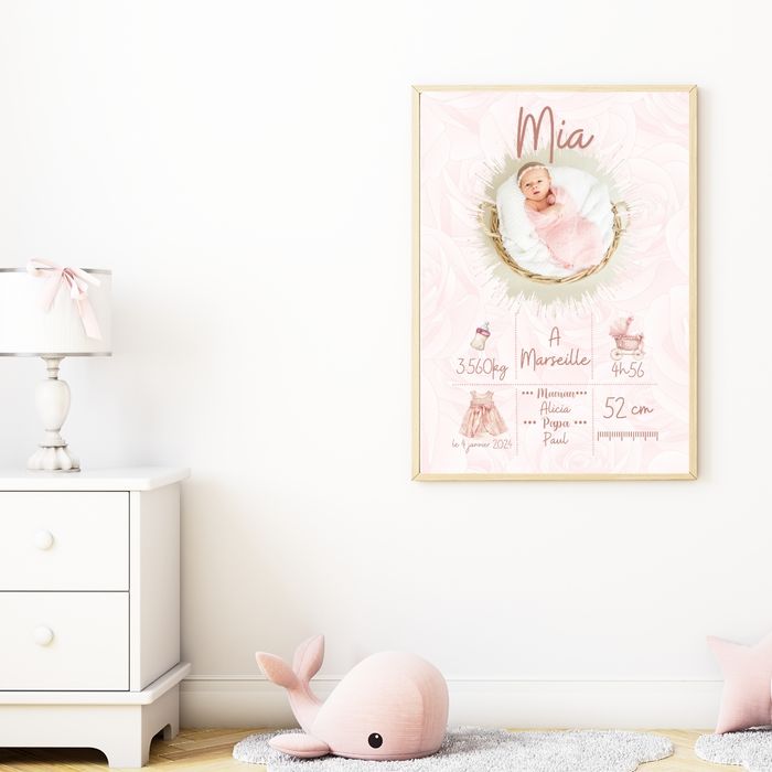 affiche naissance personnalisé photo