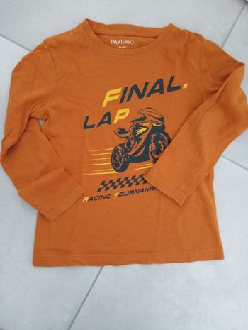 Tee-shirt in extenso orange , manches longues