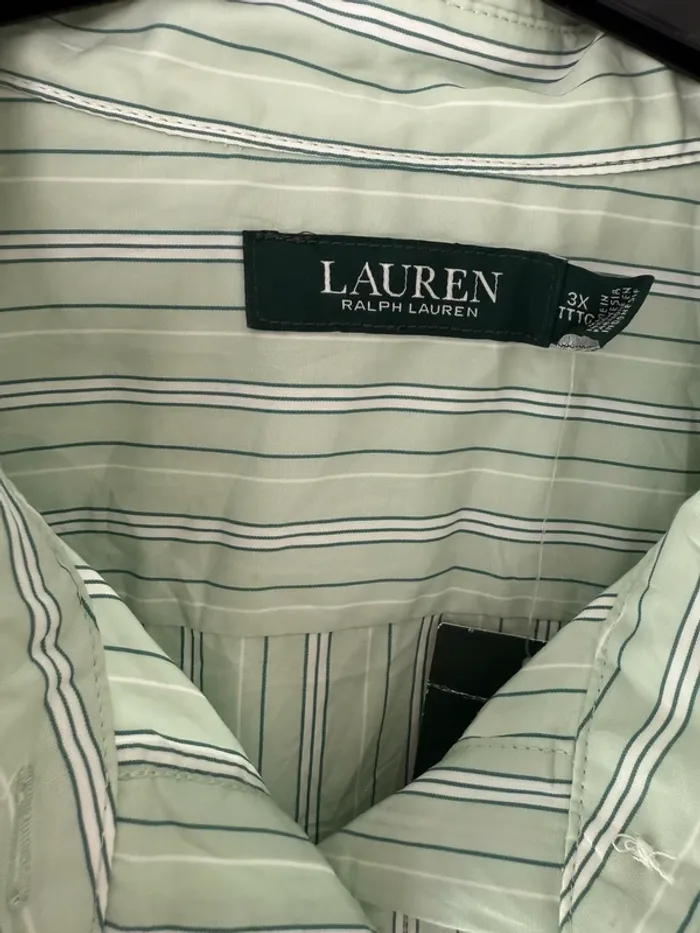 💚 Chemise rayé Vert Pastel/ Lauren-Ralph-Lauren / - photo numéro 3
