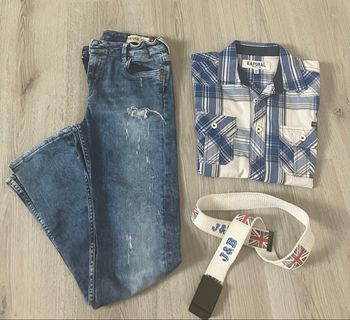 Ensemble Kaporal jean + chemise 10 ans