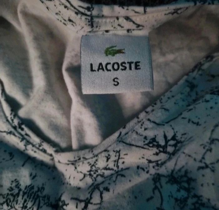 T-shirt blanc à motifs taille S Lacoste - photo numéro 5