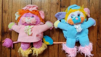 Popples polochon vintage rose et bleu