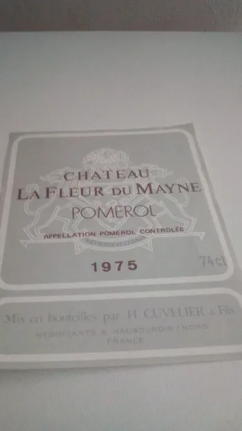 étiquette de vin château la fleur du mayne pomerol 1975 neuve -