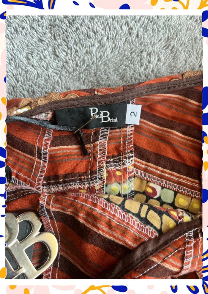 🌟 Débardeur Paul Brial – Taille 2 – Neuf avec étiquette – Motif marron, orange & vert 🌟 - photo numéro 6
