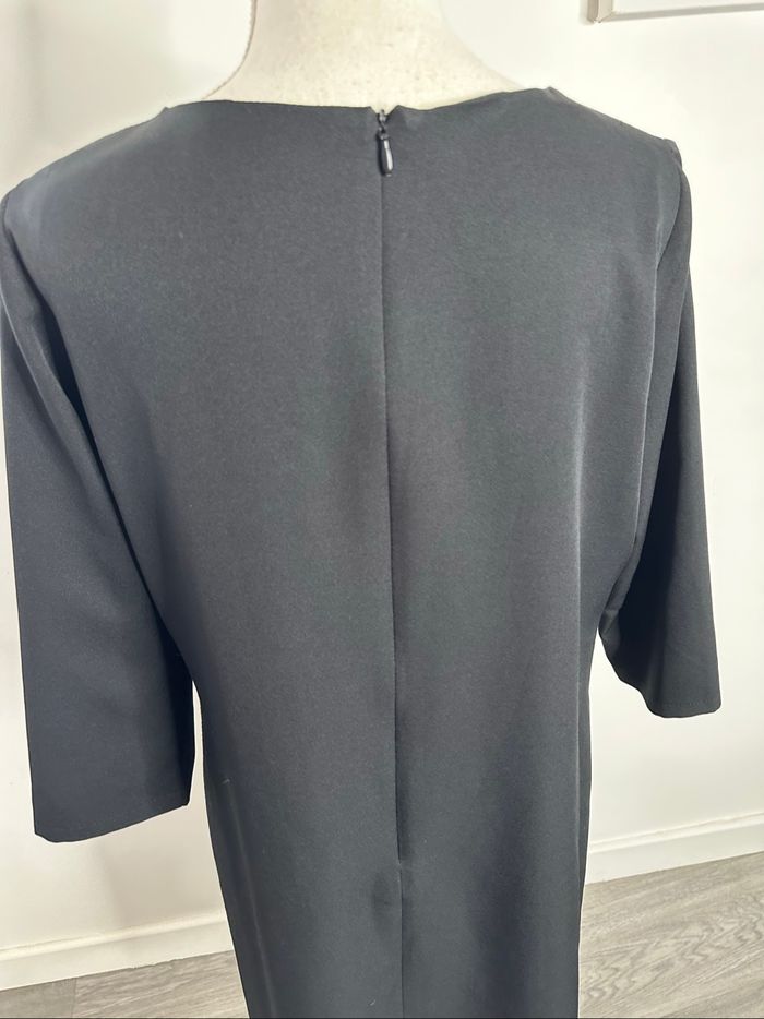 Robe à rayures noire blanche moutarde Miguel Gageiro T42 XL - photo numéro 6