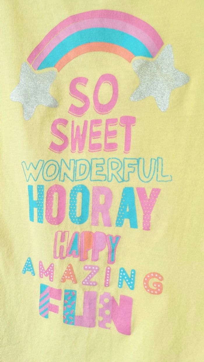 T-shirt arc en ciel so sweet jaune taille 3-4ans - photo numéro 5
