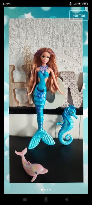 Superbe poupée mannequin barbie sirène de collection vintage