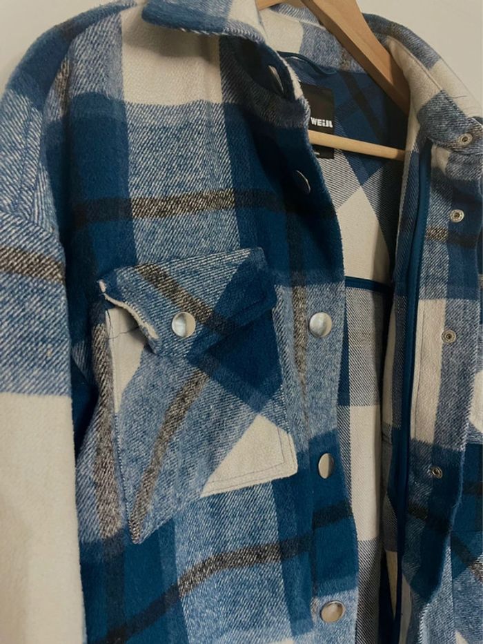 Chemise à carreaux bleu et blanche manches longues - photo numéro 5