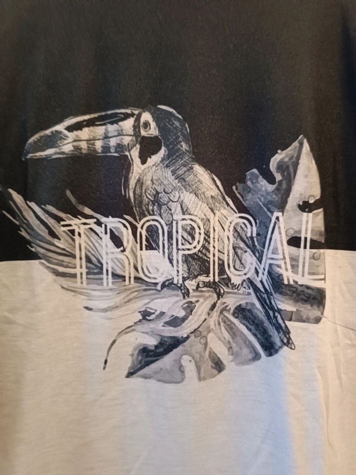 T-shirt noir perroquet - taille L - neuf - photo numéro 2