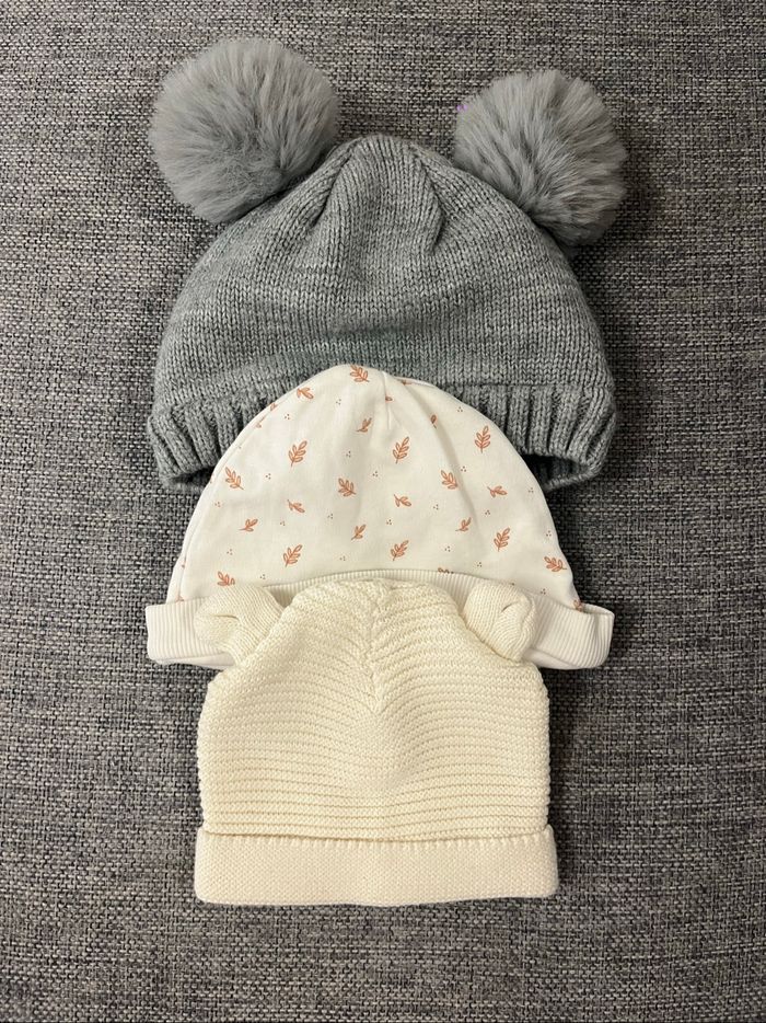 Lot de 3 bonnets