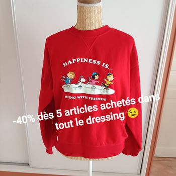 H&M Peanuts Snoopy sweat rouge