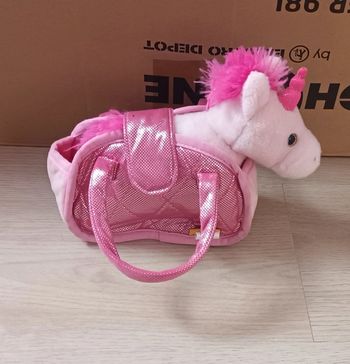 Peluche licorne avec son sac