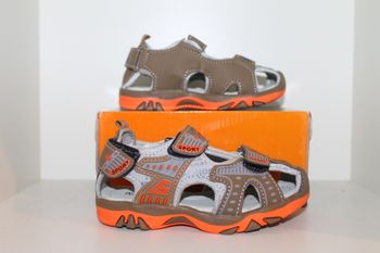 petites sandales nus pieds marron et orange 27