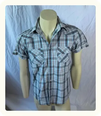 Chemise manches courtes carreaux Homme Diesel Taille M