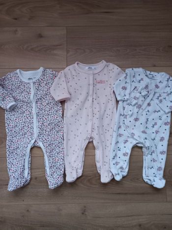 Lot de 3 pyjamas bébé fille