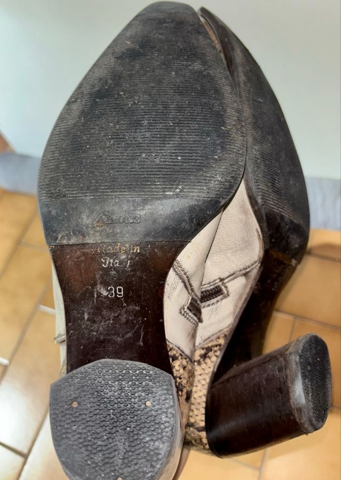 Santiag beige en cuir - photo numéro 6