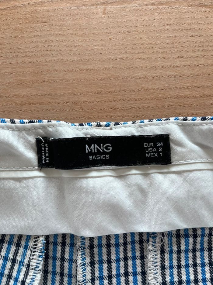 Pantalon à carreaux bleu Mango - photo numéro 5