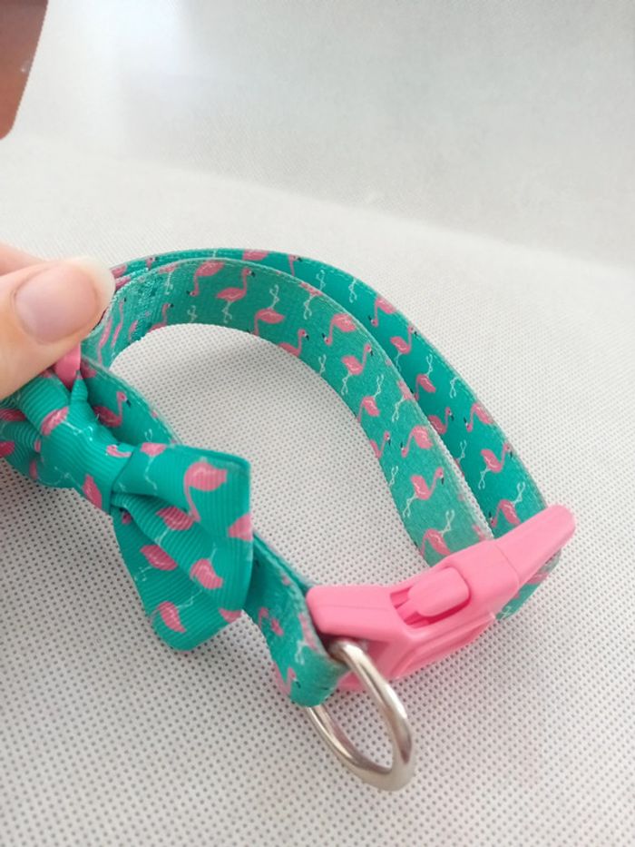 Nœud papillon pour chien flamand rose - photo numéro 3