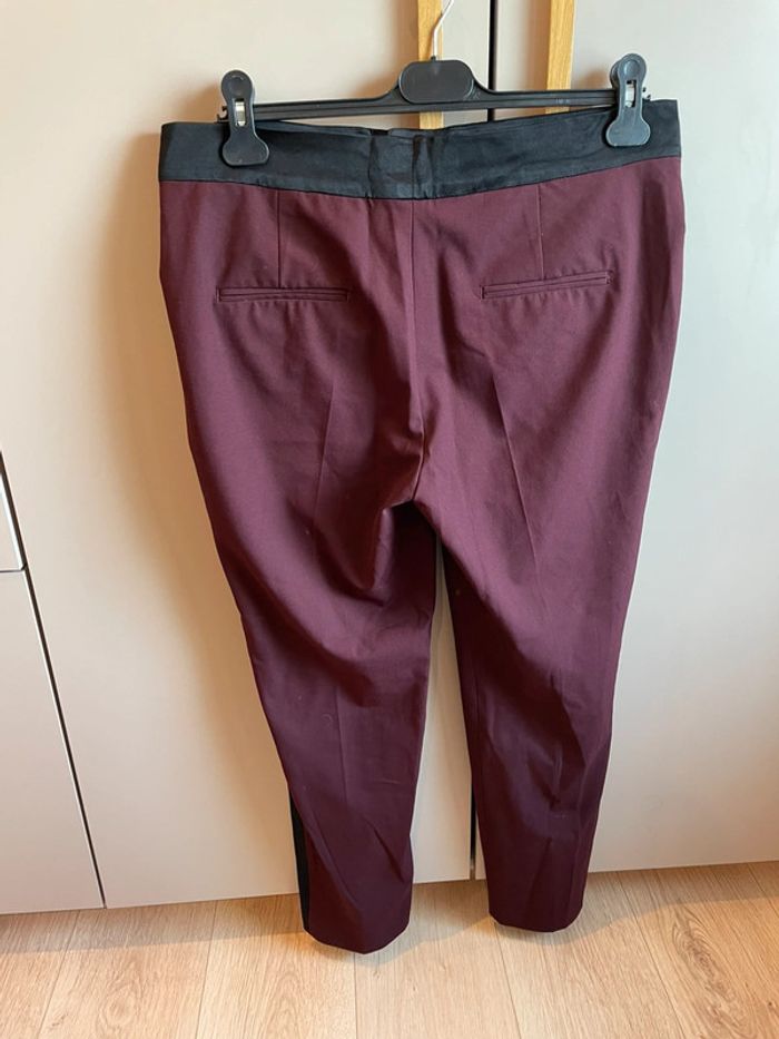 Pantalon tailleur bordeaux Zara L 40 - photo numéro 2