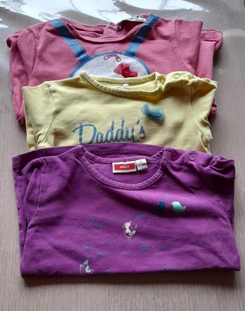 Lot de 3 t-shirts fille 12 mois: 80