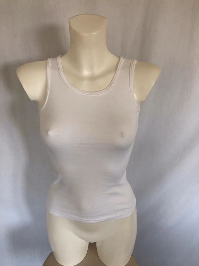 Débardeur blanc coton sans coutures taille 34 très bon état - photo numéro 4
