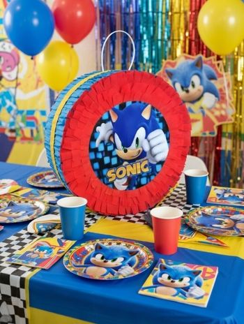 Sonic pinata Anniversaire fête enfant Décoration fête thème Sonic - Activité fête Sonic 