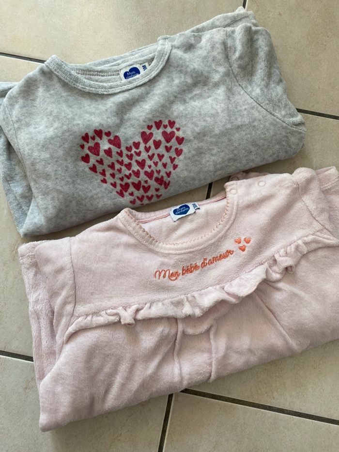 Lot de 2 pyjama velours Mots d’enfants - photo numéro 2