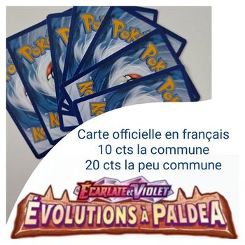Carte pokémon officielle à l'unité évolutions à paldea