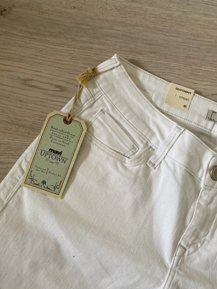 Short bermuda en jean blanc mavi uptown taille 28 soit 38 40 Neuf - photo numéro 2