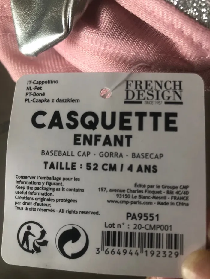Casquette licorne brillant T52 4 ans neuf 🧢 🦄 - photo numéro 5